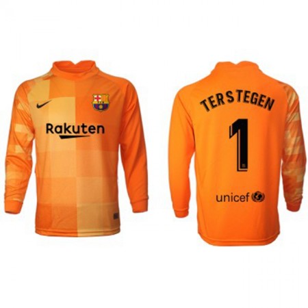 Fußballtrikots FC Barcelona Torwart Ter Stegen 1 Heim Trikotsatz 2021-2022 Langarm